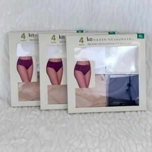 Brand New Karen Neuburger Brushed Microfiber Hi-Cut Brief With Lace Panties